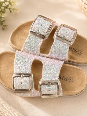 Girls Glitter Slide Sandals | Size 7 | Like New ✨🌈